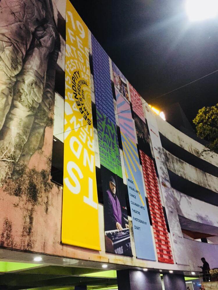 Photo of dropdown banners showing SAF 2019 branding