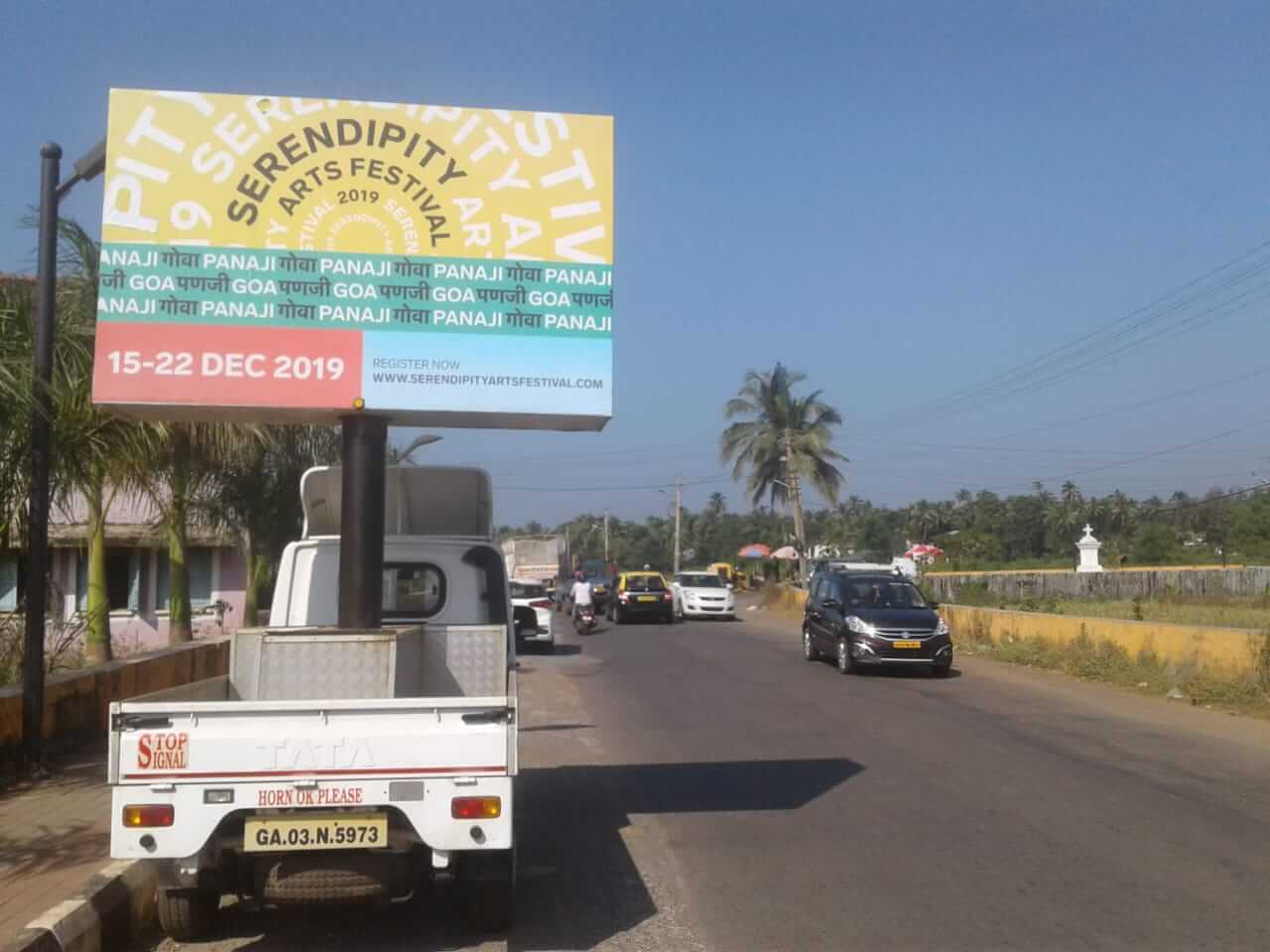 Photo of billboard showing SAF 2019 branding