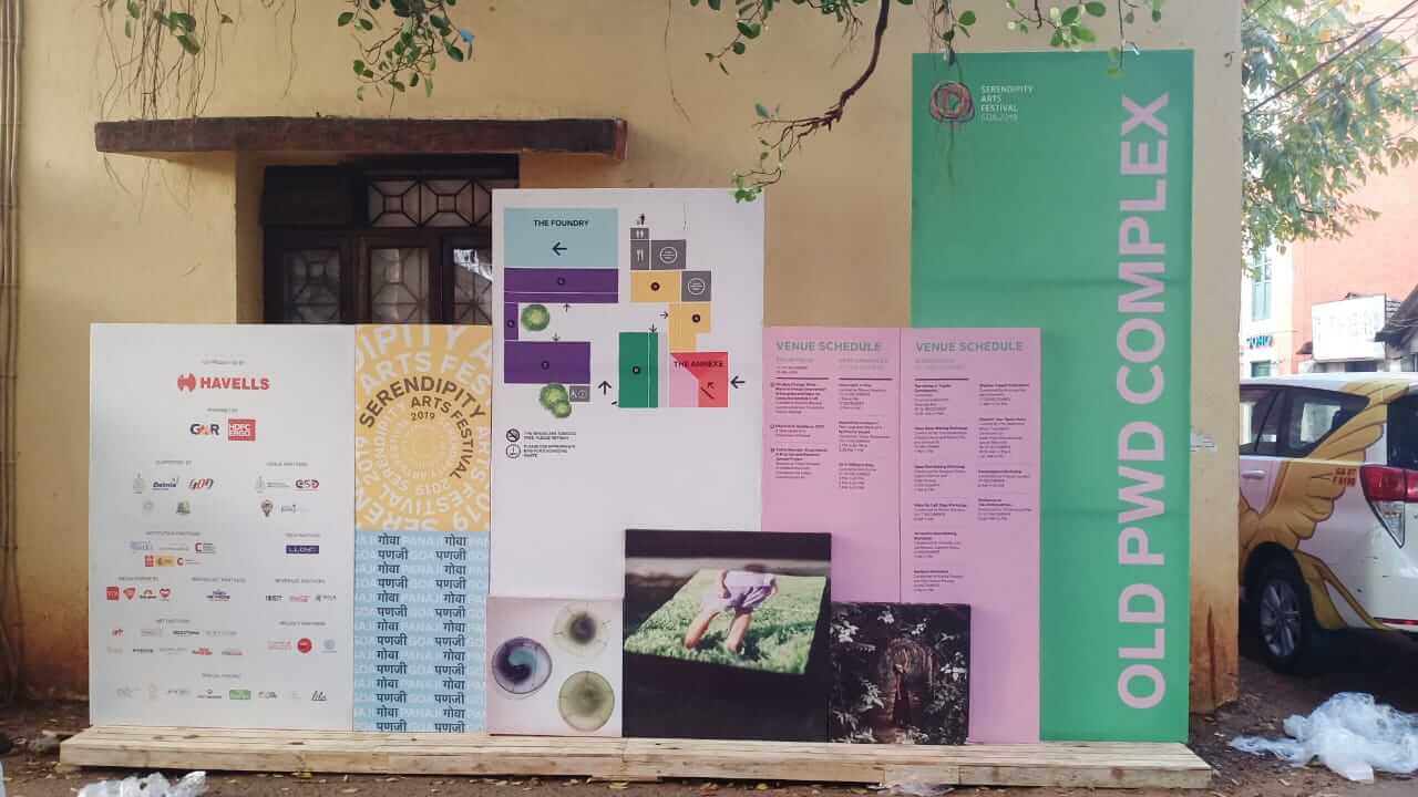 Photo of a pallette structure showing SAF 2019 branding